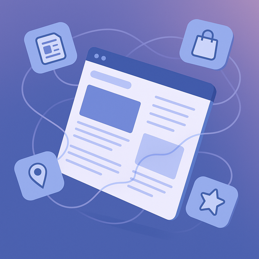 Página web con etiquetas schema conectadas en estructura semántica.